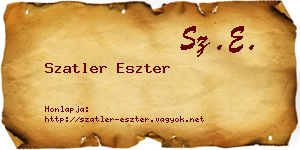 Szatler Eszter névjegykártya